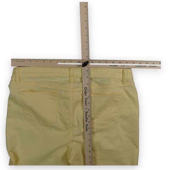 Talbots Jeans Women 16 Petite Yellow Corduroy Signature Ankle Pants 16P NEW - Picture 3 of 11